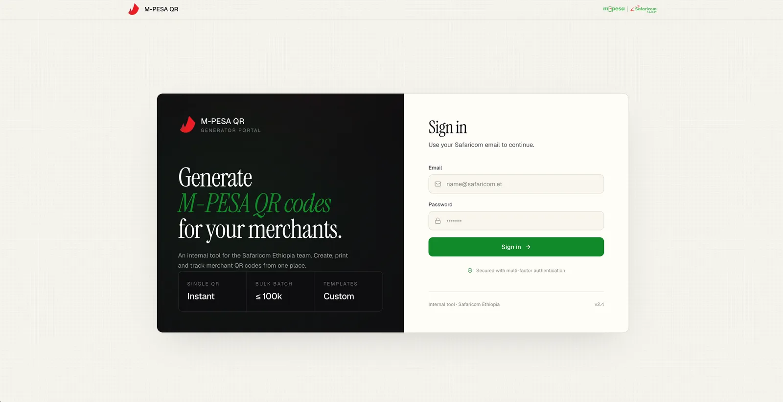 Merchant QR code generator for accepting mobile payments